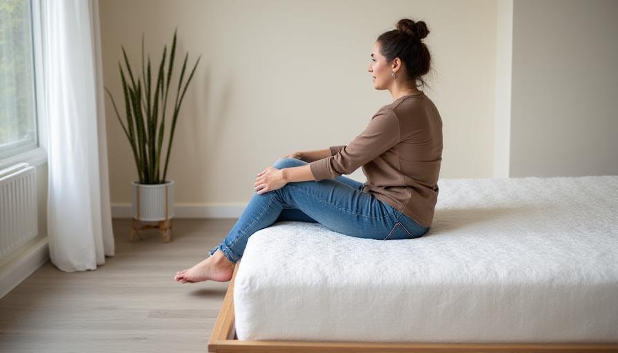 The Sonata memory foam mattress being tested