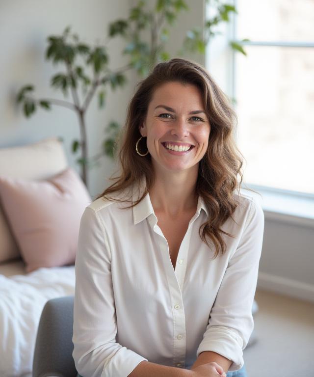 Customer support team member smiling